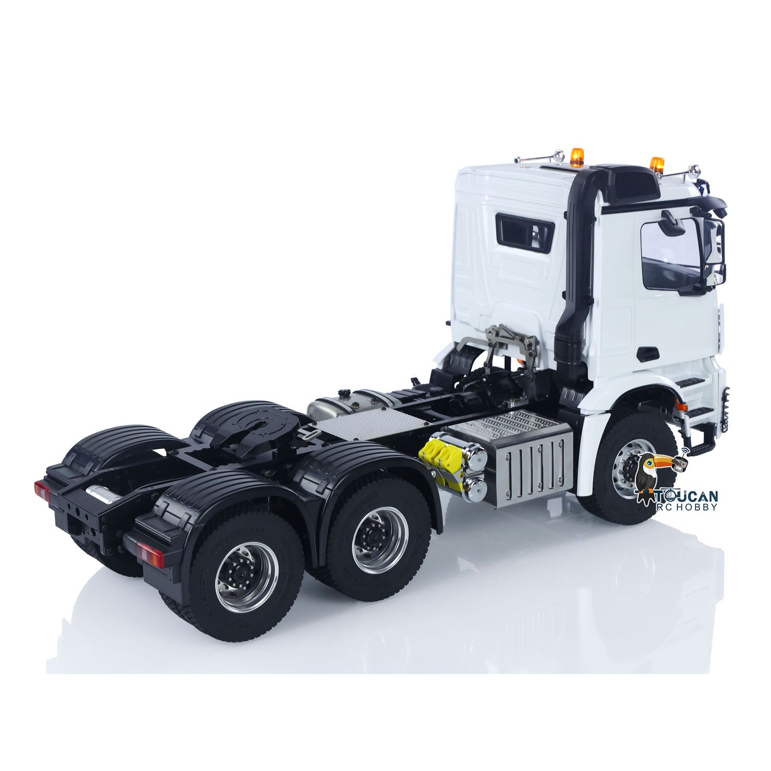 1/14 Scale 6x6 RC Tractor Truck - 2-Speed Metal Gearbox, Lockable Differential Axles, Ready-to-Run with Battery & Radio - Compatible with TAMIYA Trailers | Fast Free Shipping | Perfect for Off-Road Adventures, Construction Site Play & RC Truck Racing