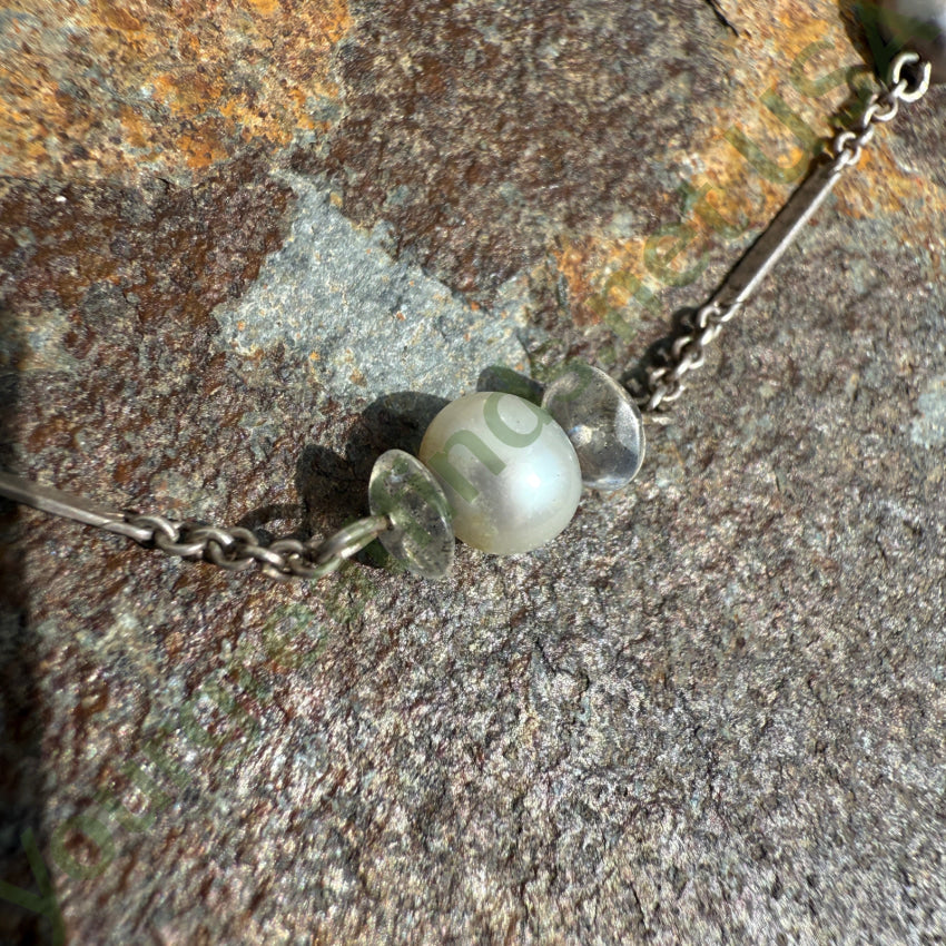 Sterling Silver Pearl & Quartz Bead Choker Necklace for Women - Elegant Layered Jewelry Gift for Birthday, Anniversary & Special Occasions