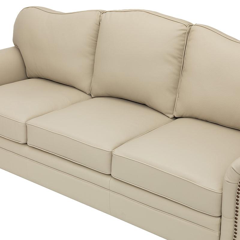 Flavio 81 Genuine Leather Sofa - Premium Full Grain Leather Couch for Living Room, Lounge & Office - Comfortable Modern Sectional Sofa with Sturdy Wood Frame