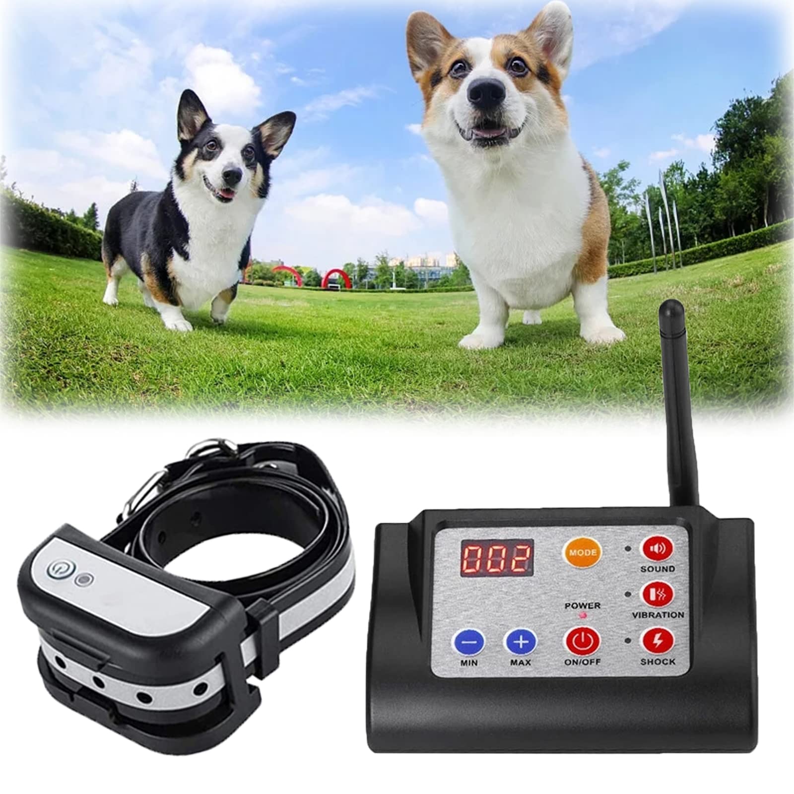 2 in 1 Wireless Dog Fence - Electric Pet Containment System with Waterproof Receiver & Reflective Stripe | Adjustable Range for Small to Large Dogs (1-3 Dogs) | Ideal for Backyards, Farms & Outdoor Training