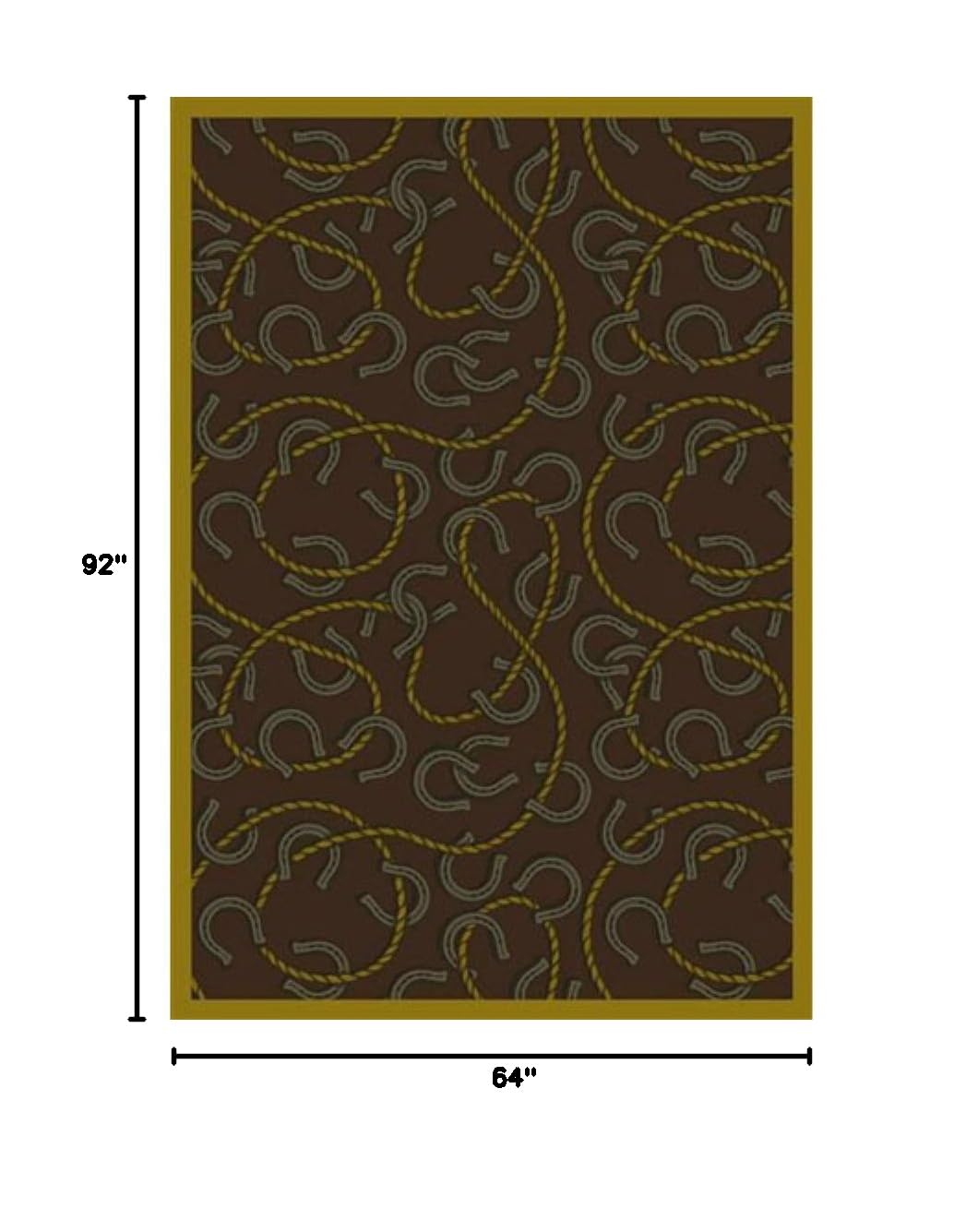 Joy Carpets Kaleidoscope Rodeo Whimsical Area Rugs in Chocolate - Soft Non-Slip Kids Playroom & Nursery Rug for Play Areas, Bedrooms, and Living Rooms