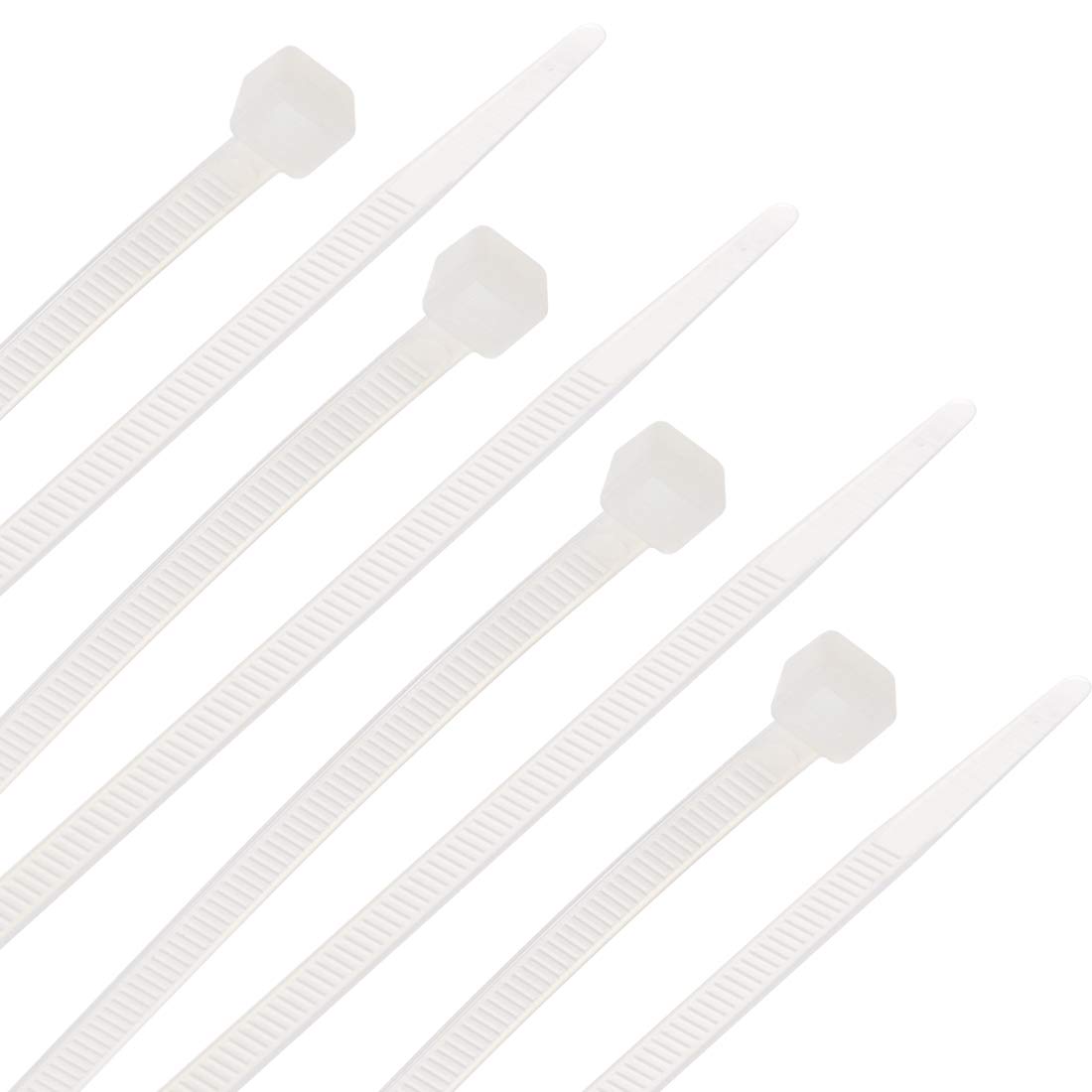 uxcell 16 Inch Nylon Self-Locking Cable Ties - 0.2 Inch Width, White (50 Pack) - Heavy Duty Zip Ties for Organizing Wires, Bundling Cables & Home Improvement Projects
