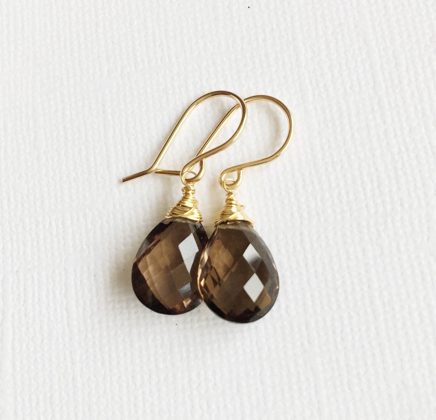 Nalani Smoky Quartz Earrings (E245) - Elegant Dangle Earrings for Women, Perfect for Parties, Weddings & Evening Events