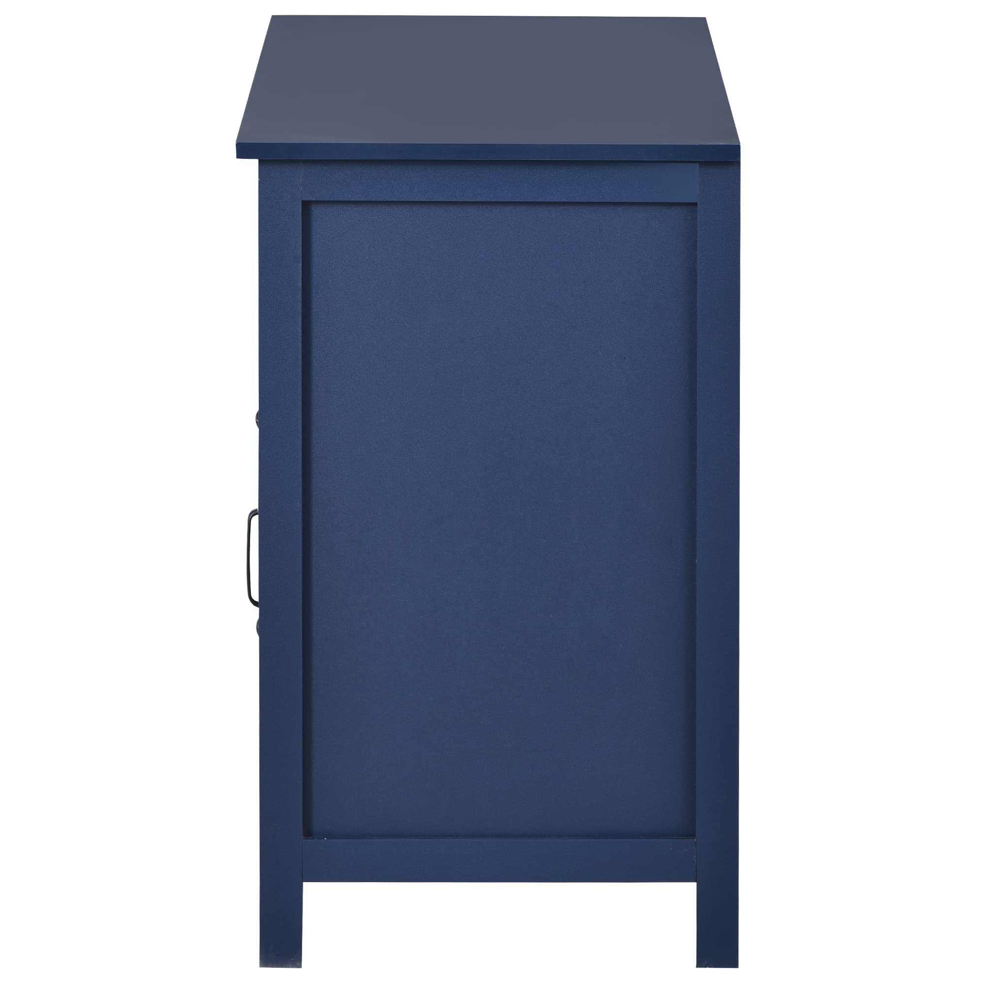 Modern 72 Inch TV Stand with 2 Doors & 2 Drawers - High Capacity Wooden Entertainment Center, Open Style Media Console Cabinet for Living Room - Navy Blue (Perfect for Home Theater Setup & Living Room Storage)