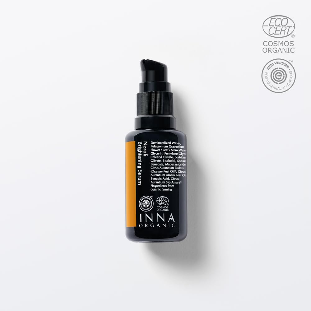 Brightening Serum for Glowing Skin | Luxury Clean Beauty with Certified Organic Ingredients | 1.0 fl.oz | Perfect for Daily Skincare Routine & Nighttime Treatment
