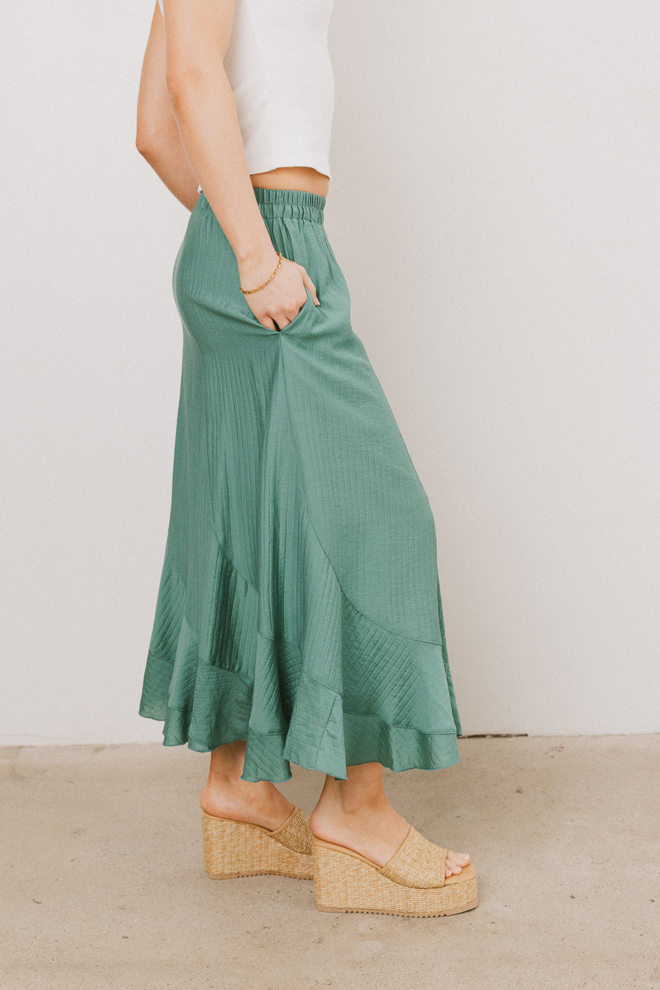 Amara Maxi Skirt in Teal - Flowy Long Boho Skirt for Women - Perfect for Beach Vacations, Summer Outfits & Boho Fashion