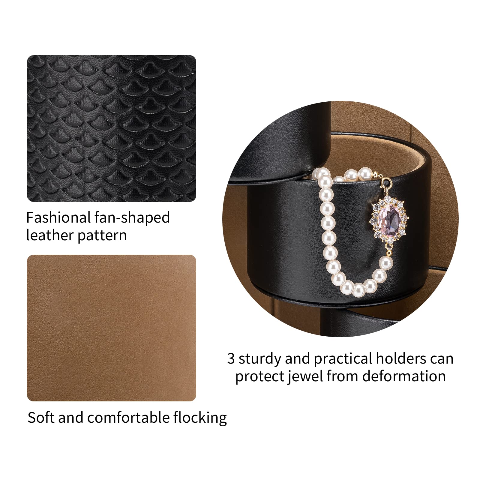 Vlando Jewelry Travel Organizer for Women - Portable Jewelry Case with Multiple Compartments, Perfect for Necklaces, Rings & Earrings - Ideal Travel Essential & Christmas Gift for Her, Mom, Friends - Use for Vacations, Business Trips & Honeymoons - Black