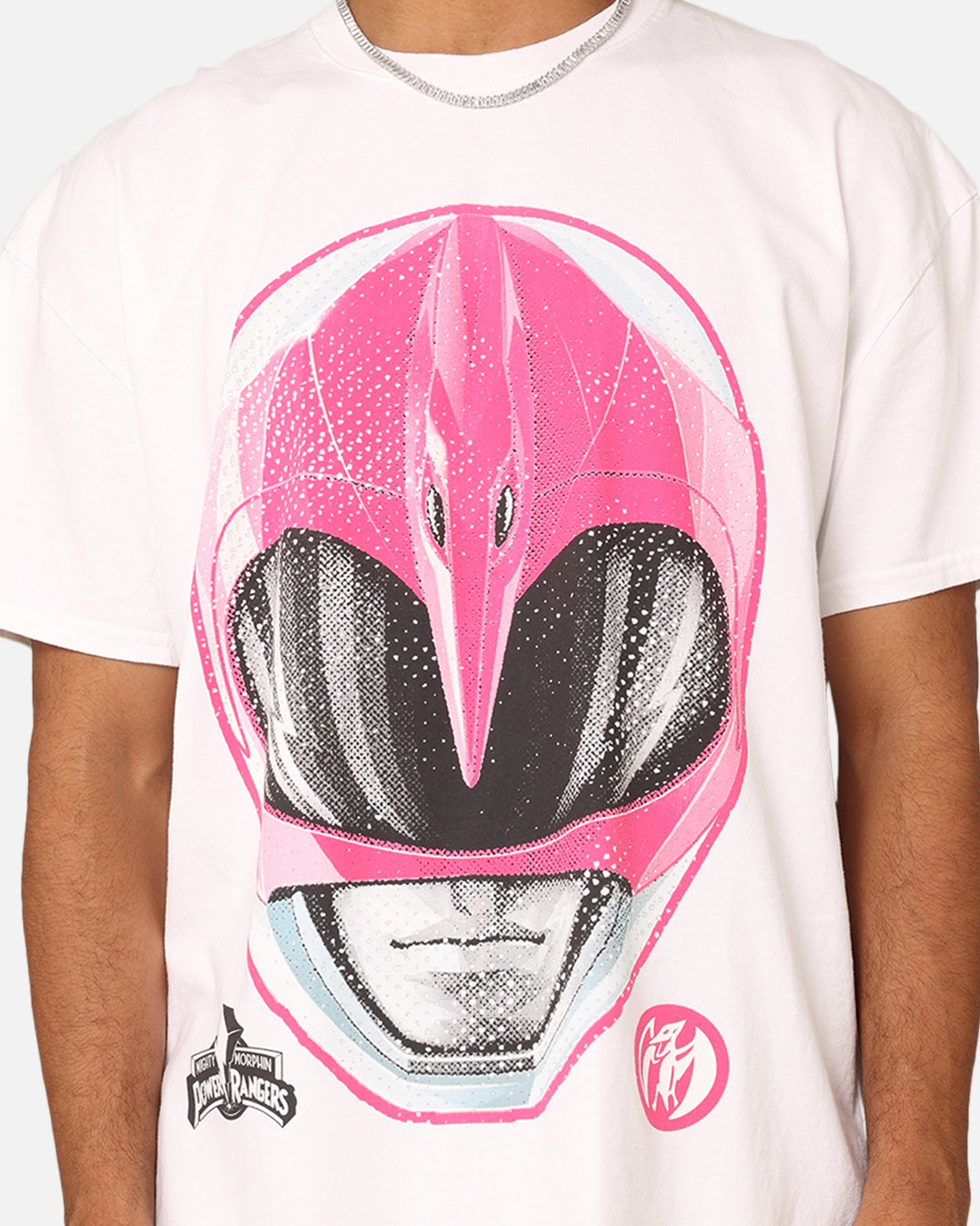 Power Rangers Pink Ranger Big Head Heavyweight T-Shirt - American Thrift Vintage Style - Perfect for Cosplay, Halloween Costumes & Fan Merchandise