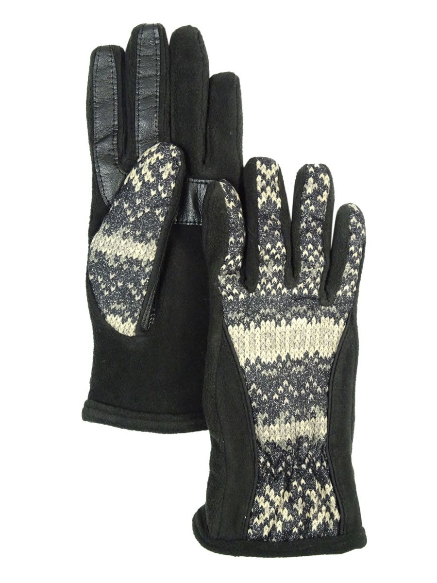 Isotoner Polyester Active Smart Touch Gloves for Men & Women - Touchscreen Compatible, Stretch Fit, All-Season Use (M/L, Black) - Perfect for Driving, Running, Cycling & Outdoor Activities