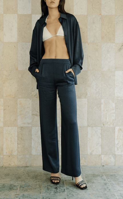 Classic Cotton Pajama Set for Women - Soft & Comfortable Sleepwear in Midnight Blue - Perfect for Lounging, Sleeping & Relaxing at Home