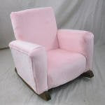 Soft Pink Minky Fabric Rocking Chair for Nursery - Cozy & Comfortable Baby Rocker for Breastfeeding, Relaxing, and Nursery Decor