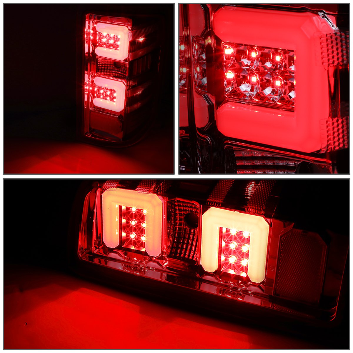 Auto Dynasty Dual 3D LED Tail Lights Brake Lamp for 2014-2019 Chevy Silverado 1500/2500HD/3500HD - Driver & Passenger Side, Chrome Housing Smoke Lens - Upgrade Your Truck's Style & Safety for Night Driving & Towing