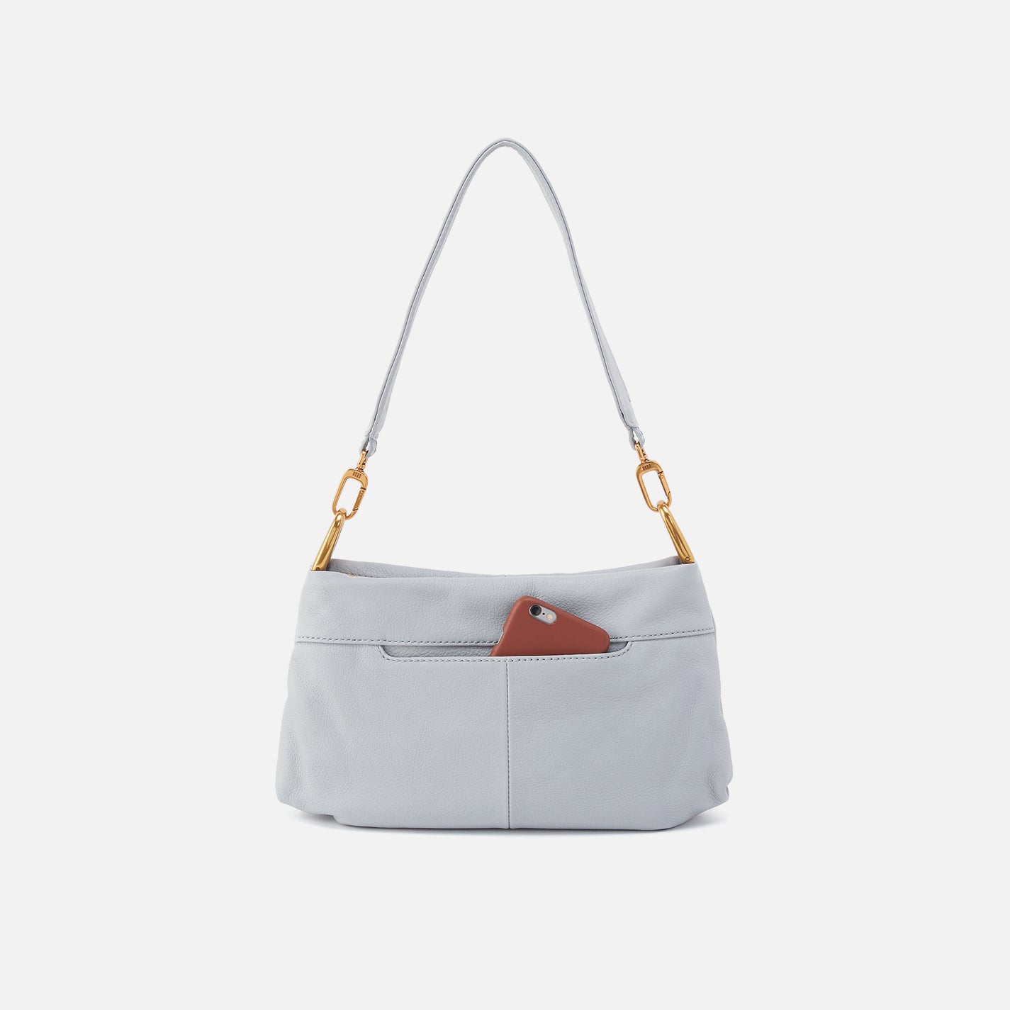 Premium Pebbled Leather Shoulder Bag - Blue Pearl | Stylish & Durable for Work, Travel & Everyday Use