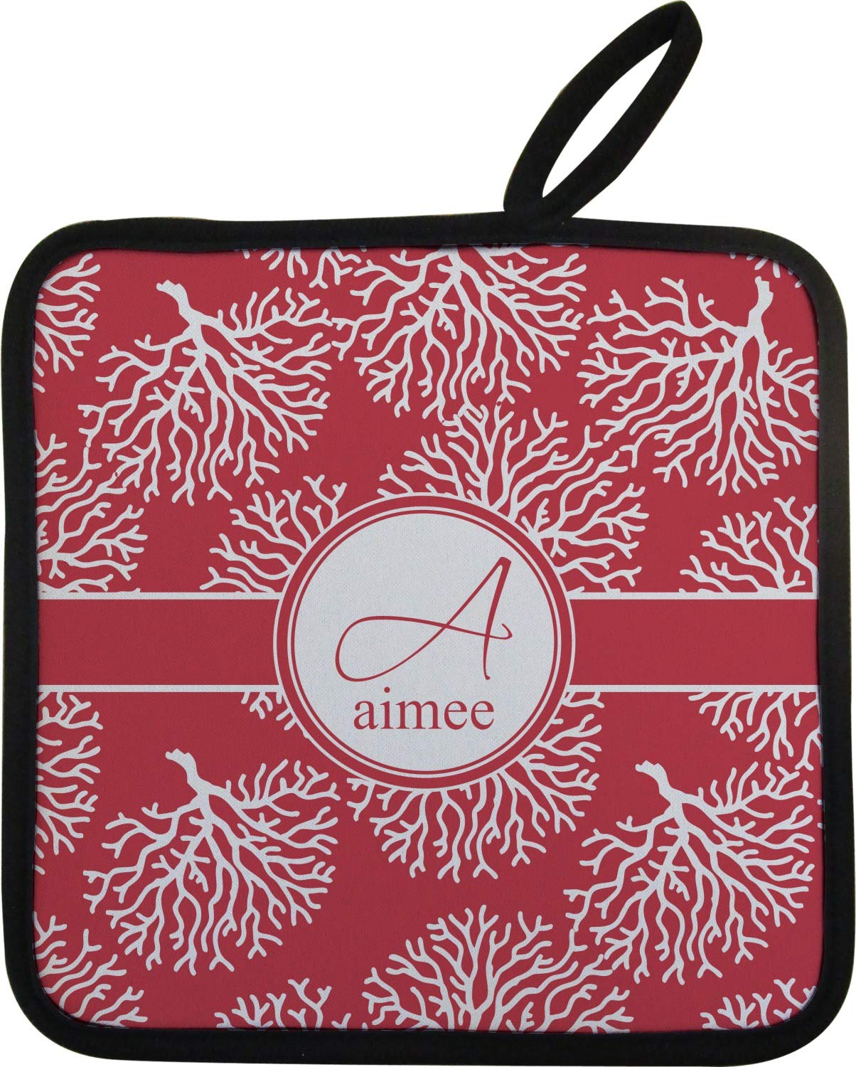 Personalized Coral Oven Mitt and Pot Holder Set with Custom Name & Initial - Perfect for Baking, Cooking, and Kitchen Gift Ideas