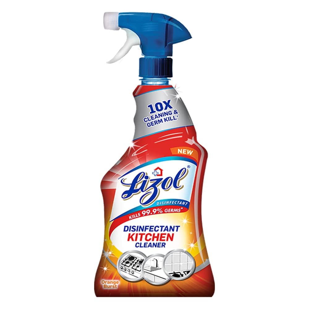 Lizol Disinfectant Surface & Floor Cleaner Liquid, Citrus Scent - 625ml (Pack of 2) | Lizol Kitchen Cleaner Spray - 450ml | Kills 99.9% Germs | Ideal for Home, Kitchen, Bathroom & Office Cleaning