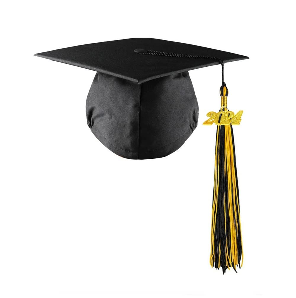 HEPNA 2024 Graduation Tassels - Elegant Black & Gold Honor Tassel for Graduation Ceremony & Photography - Perfect for High School, College Commencement & Graduation Party Decorations