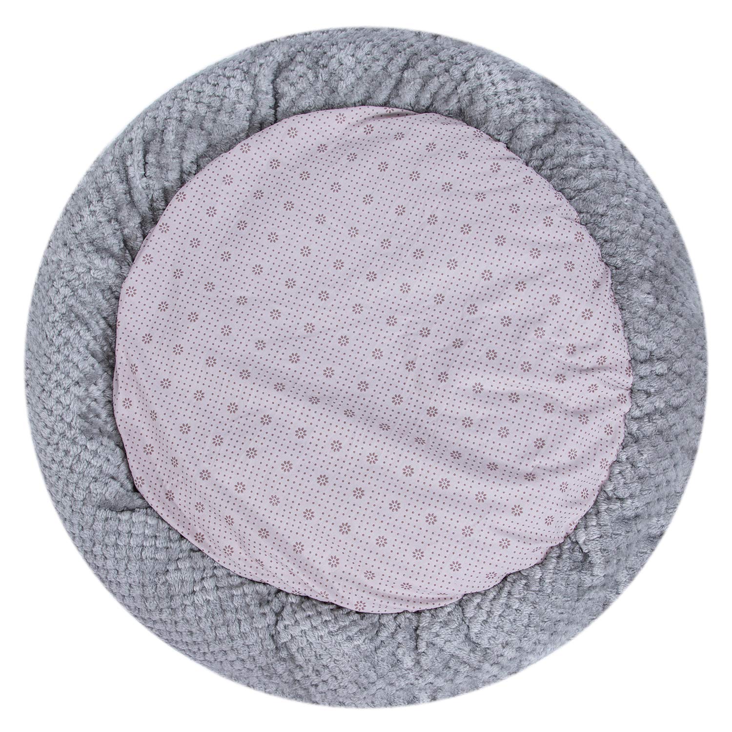 Premium WONDER MIRACLE Fuzzy Deluxe Pet Bed - Ultra Soft Orthopedic Dog & Cat Bed for Crates, Kennels & Home - Machine Washable 24x24 Inch Flint Gray - Perfect for Small to Medium Pets' Comfort & Joint Support
