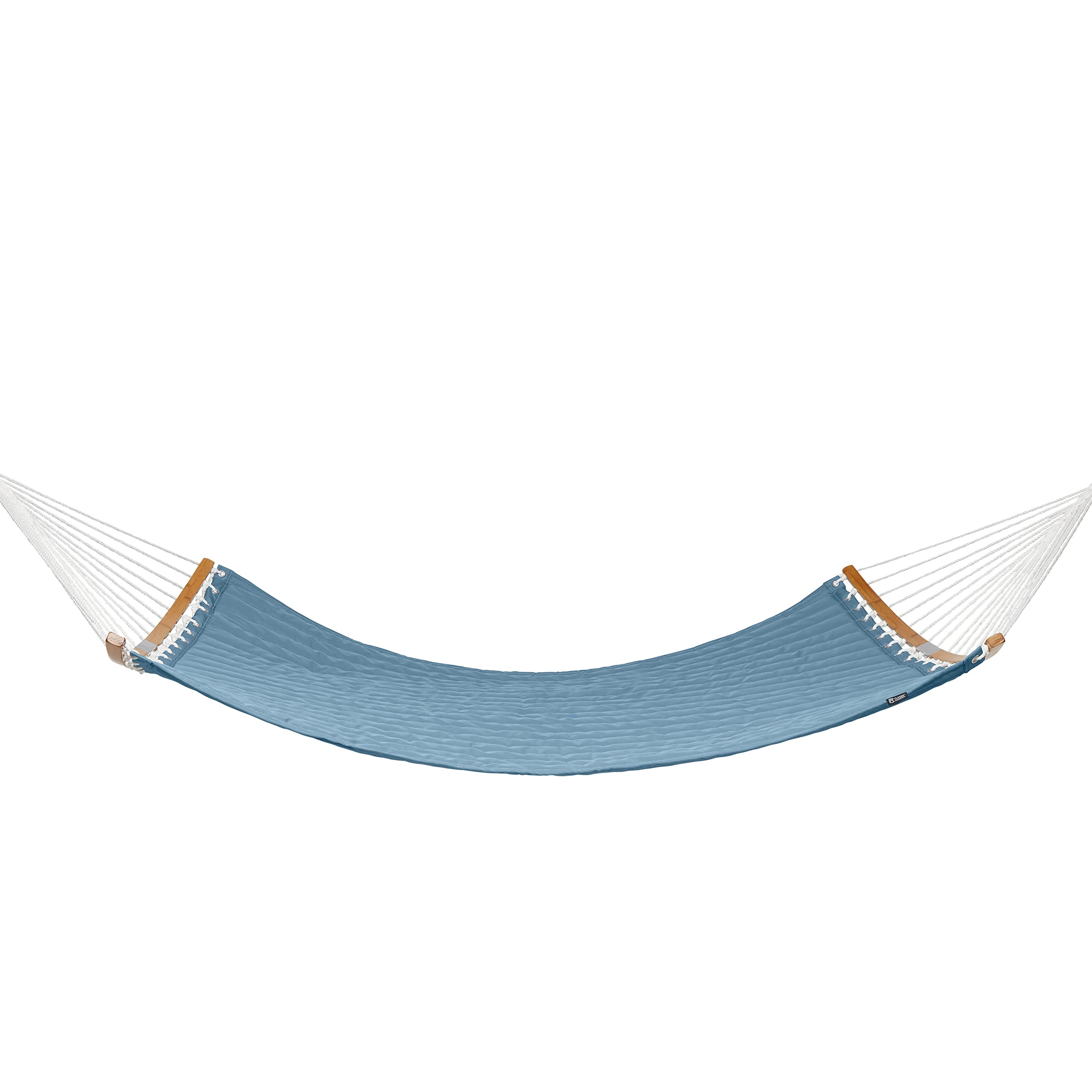 Classic Accessories Ravenna 81 x 55 Inch Quilted Double Hammock - Comfortable Outdoor Hammock for Two, Heavy Duty & Weather Resistant, Empire Blue - Perfect for Backyard, Camping, Beach & Patio Relaxation