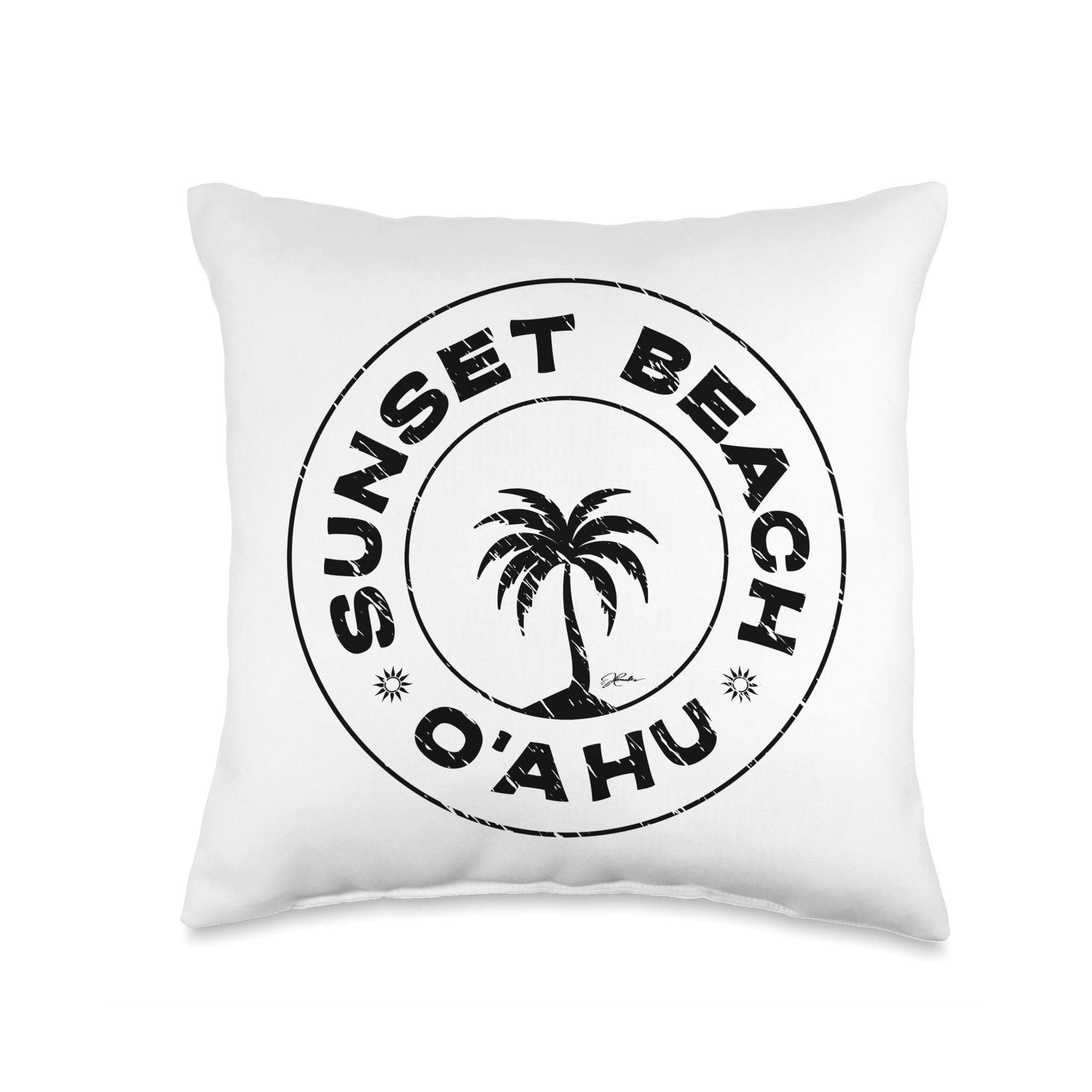 Sunset Beach Oahu Hawaii Throw Pillow - Soft Decorative Cushion for Sofa, Bed & Home Decor - Perfect for Beach House, Living Room & Coastal Theme Decorations