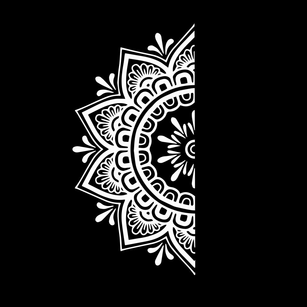 Half Mandala Wall Decals - Removable Vinyl Stickers for Home Decor, Living Room & Bedroom Wall Art - Perfect for Boho, Meditation Spaces & Nursery Murals