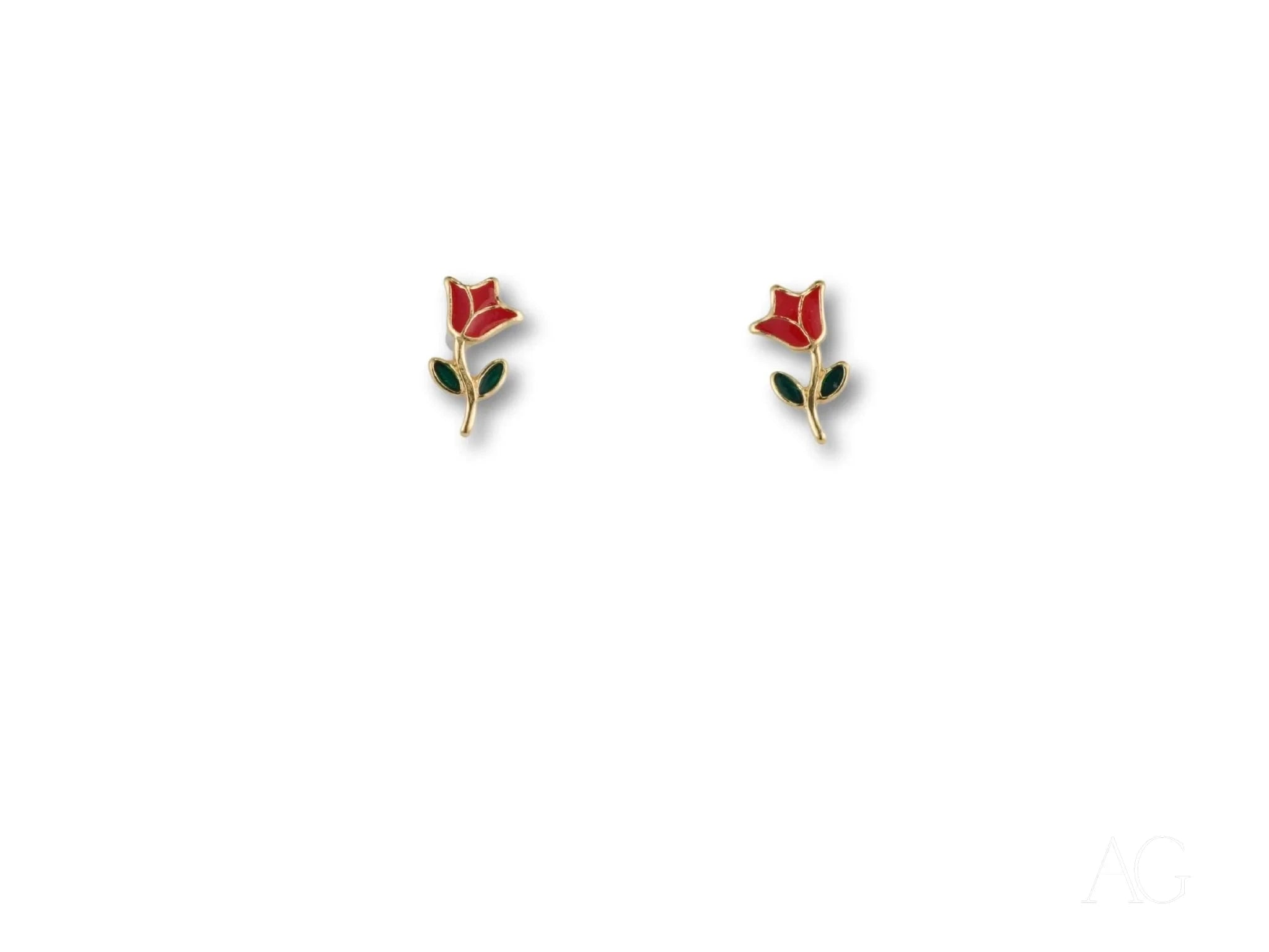 18k Gold Delicate Rose Stud Earrings for Women - Elegant Floral Jewelry Gift for Valentine's Day, Anniversary & Special Occasions