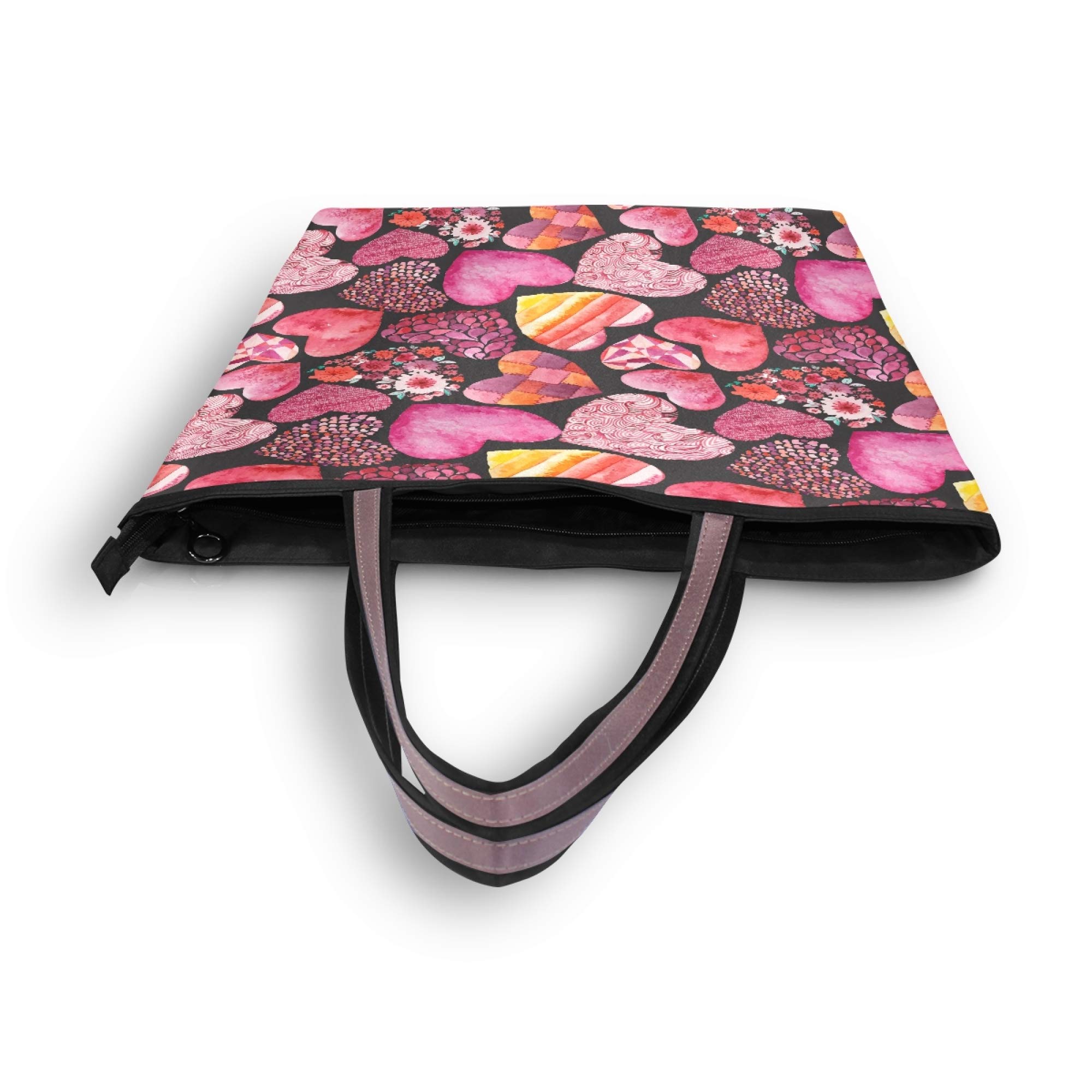 Valentine Tote Bags for Women - Heart Zippered Shoulder Purse for Date Night & Gifts