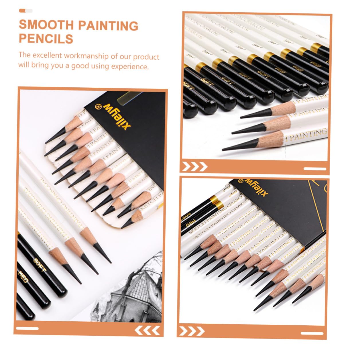 DIYEAH 48-Piece Sketch Pencil Set - Professional Drawing Pencils for Artists (Black & Colored Wooden Pencils) - Perfect for Sketching, Shading, and Art Projects