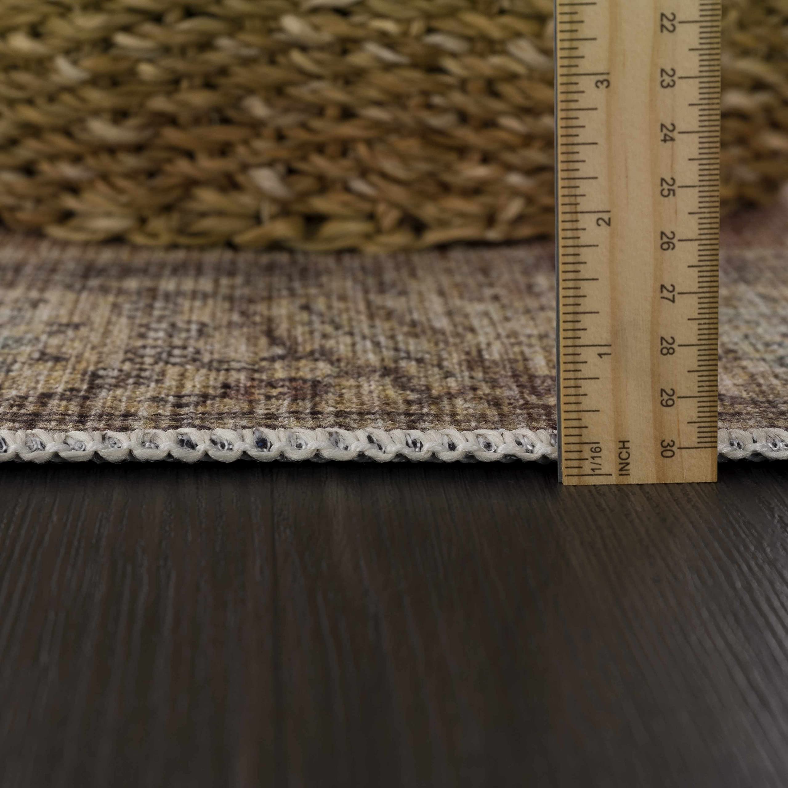 Hauteloom Powhatan Traditional Brown Green Washable Area Rug 7'6