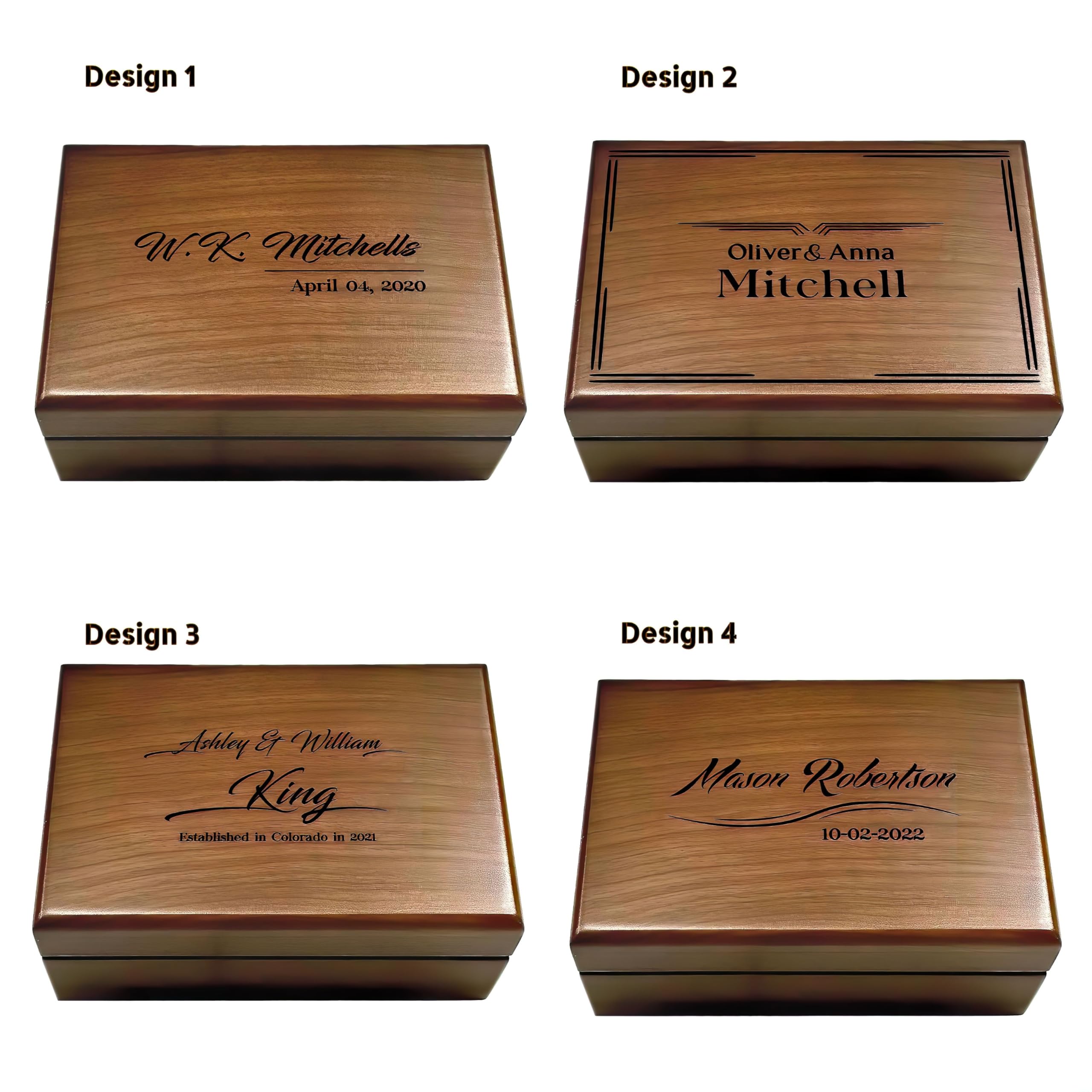 Personalized Memory Box - Custom Engraved Keepsake Box for Couples | Wedding, Anniversary & Birthday Gift for Husband or Wife | Monogrammed Jewelry Storage Box | Perfect for Preserving Wedding Vows, Love Letters & Special Mementos