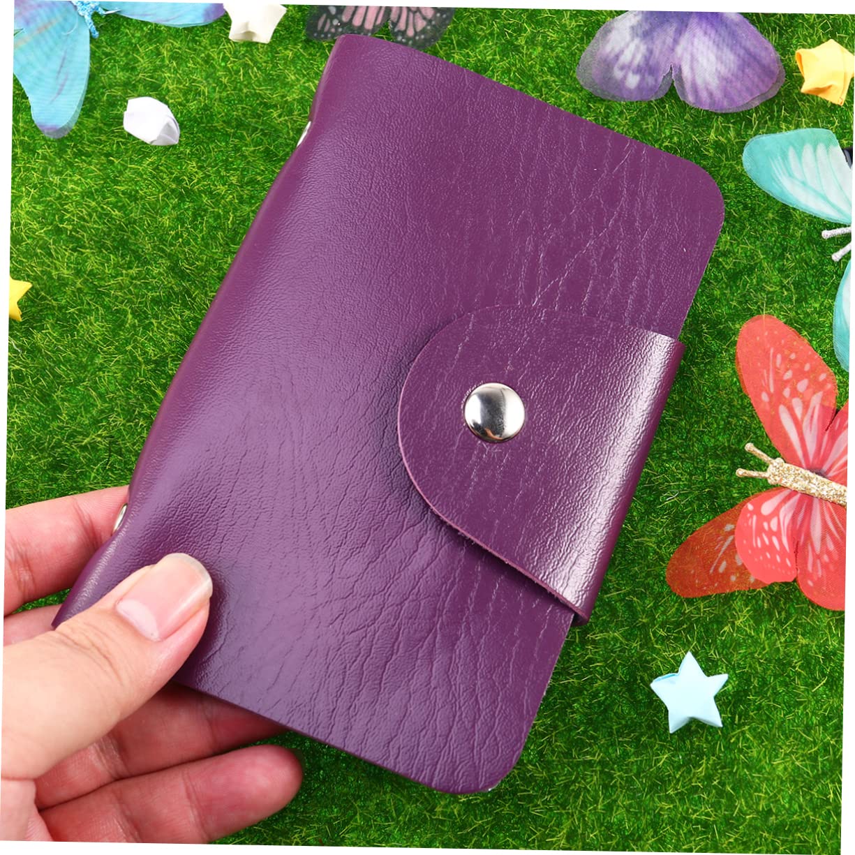 Beavorty 1pc Purple Nail Stencils & Stamping Plates Organizer Case - Nail Art Design Templates, Credit Card Protector - Perfect for Manicure Salons, Travel & Professional Nail Technicians