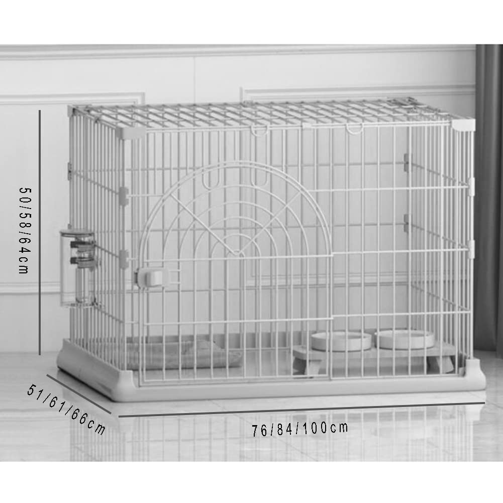 **Foldable Resin Dog Crate with Plastic Tray - 76x51x50cm Black Pet Kennel for Indoor & Outdoor Use - Ideal for Dogs, Cats, and Small Pets - Perfect for Travel, Training, and Home Safety**