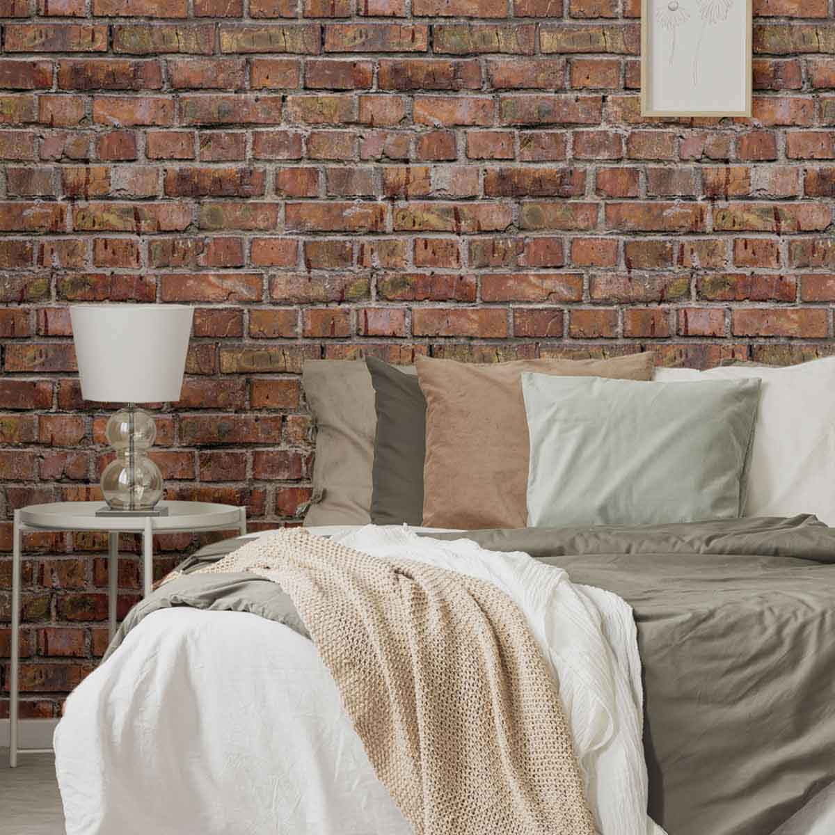 Red Brick Texture Peel and Stick Removable Wallpaper - Self-Adhesive DIY Wall Covering for Home Decor, Accent Walls & Rental Apartments