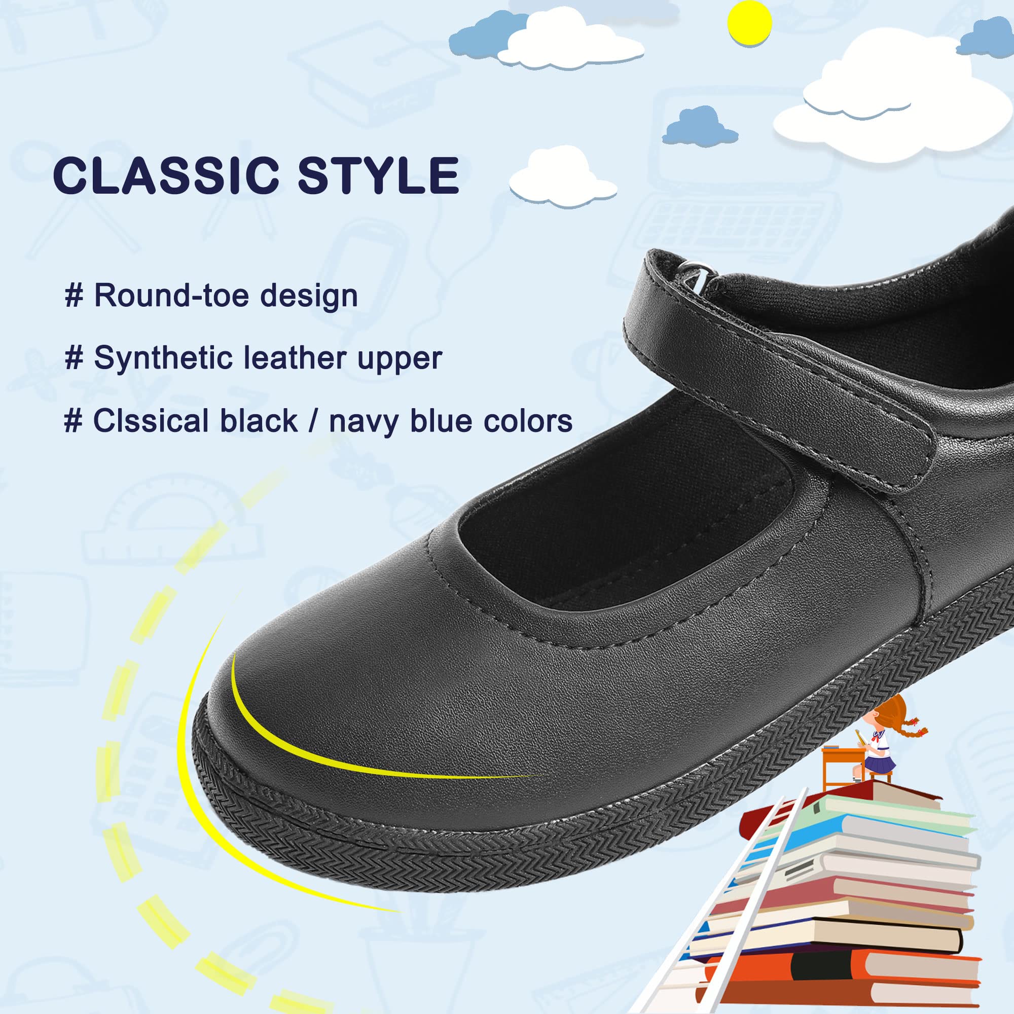 Girls Mary Jane Shoes - Cute Dress Flats for School Uniform, Wedding & Back to School | Comfortable & Stylish Kids Shoes for Formal Occasions & Daily Wear