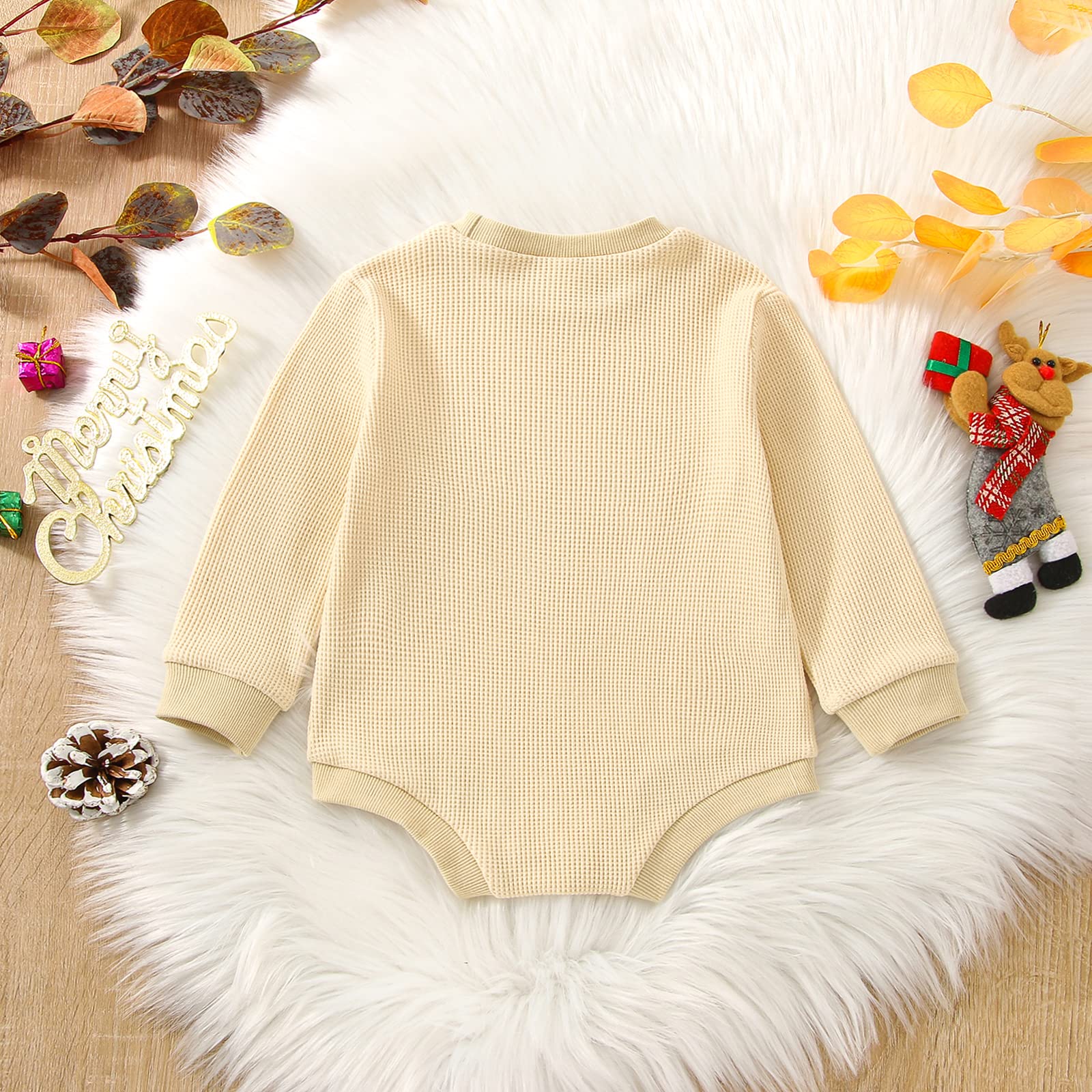 Santa Baby Romper Jumpsuit - Newborn Christmas Outfit for Boys & Girls | Cozy Long Sleeve Winter Clothes for Holiday Photos & Family Gatherings