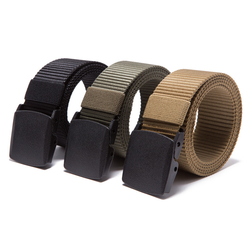 Men's Military Tactical Nylon Canvas Belt - Breathable Webbing for Outdoor, Hiking & Work - Adjustable Durable Waistband for Casual & Active Use