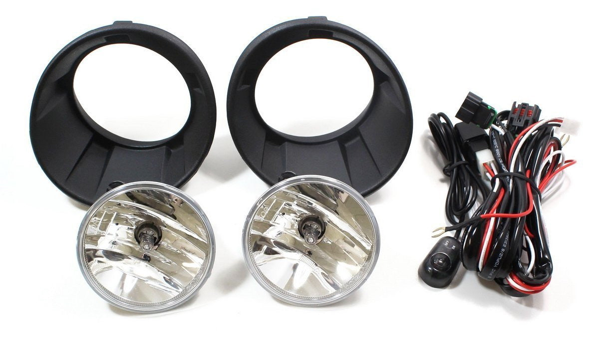 2010-2013 Chevy Camaro LS LT Complete Clear Fog Light Kit with Bezel Cover & Wiring Harness - Upgrade Headlights for Night Driving & Foggy Conditions