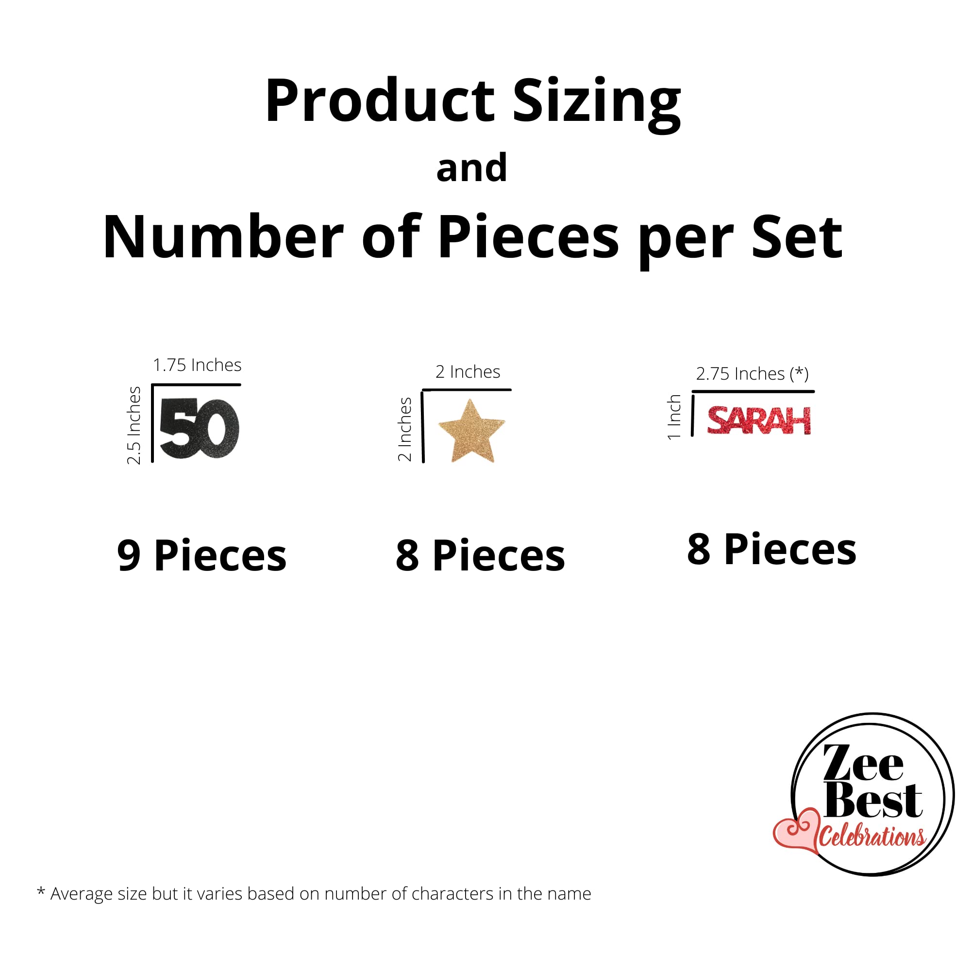 50th Birthday Party Decorations Set - 25 Glittery Confetti Pieces for Table Centerpiece | Perfect for Husband, Wife or Loved One's 50th Birthday Celebration | Great for Milestone Parties, Anniversaries & Golden Jubilee Events