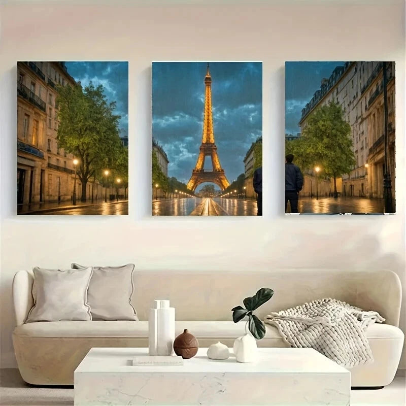 3pcs Standing in The Rain Metal Wall Art - Ready to Hang Modern Home Decor for Living Room, Bedroom & Office