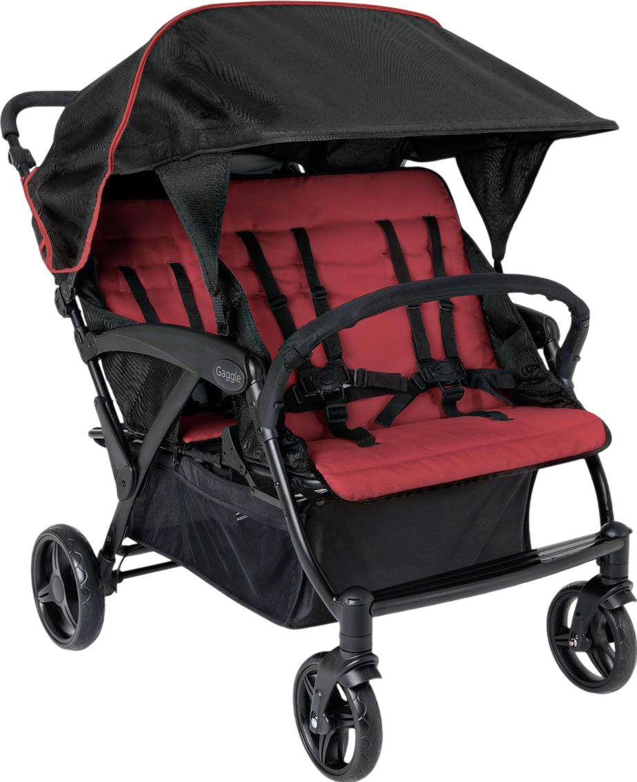 Gaggle Odyssey 4-Seat Quad Stroller - Lightweight & Durable Multi-Kids Stroller for Twins, Triplets or Siblings - Perfect for Shopping, Travel, Theme Parks & Outdoor Adventures