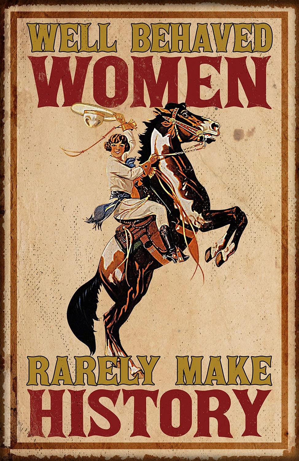 1000-Piece Wooden Jigsaw Puzzle - Cowgirl Riding Horse with 'Well Behaved Women Rarely Make History' Quote - Fun & Educational Puzzle Game for Adults & Kids - Perfect for Family Game Night, Classroom Activities & Stress Relief