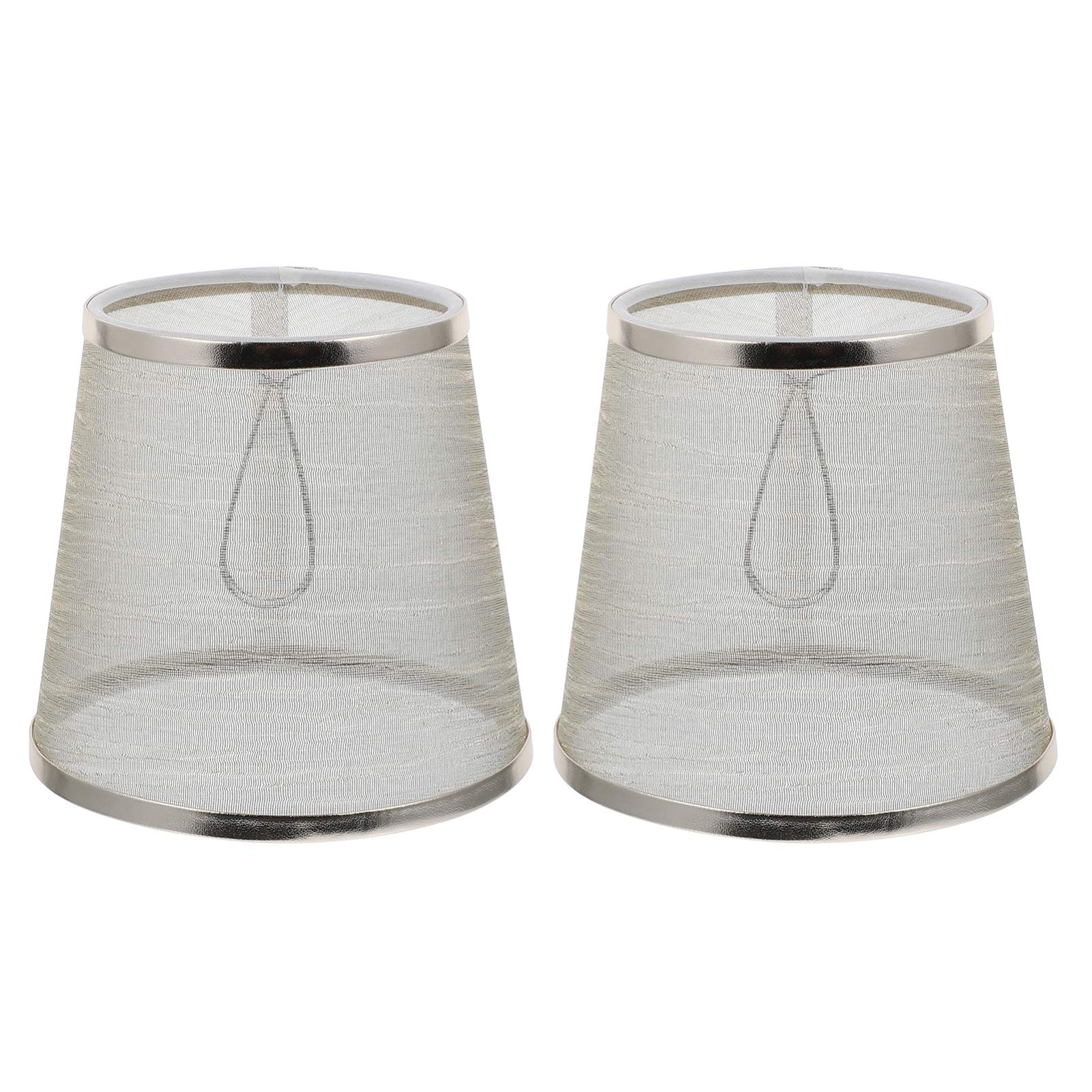 Beaupretty 2-Pack Mini Chandelier Lamp Shades - Small Fabric Lampshades for Table & Floor Lamps - Gold Farmhouse Decor - Perfect for Living Room, Bedroom & Dining Room Lighting