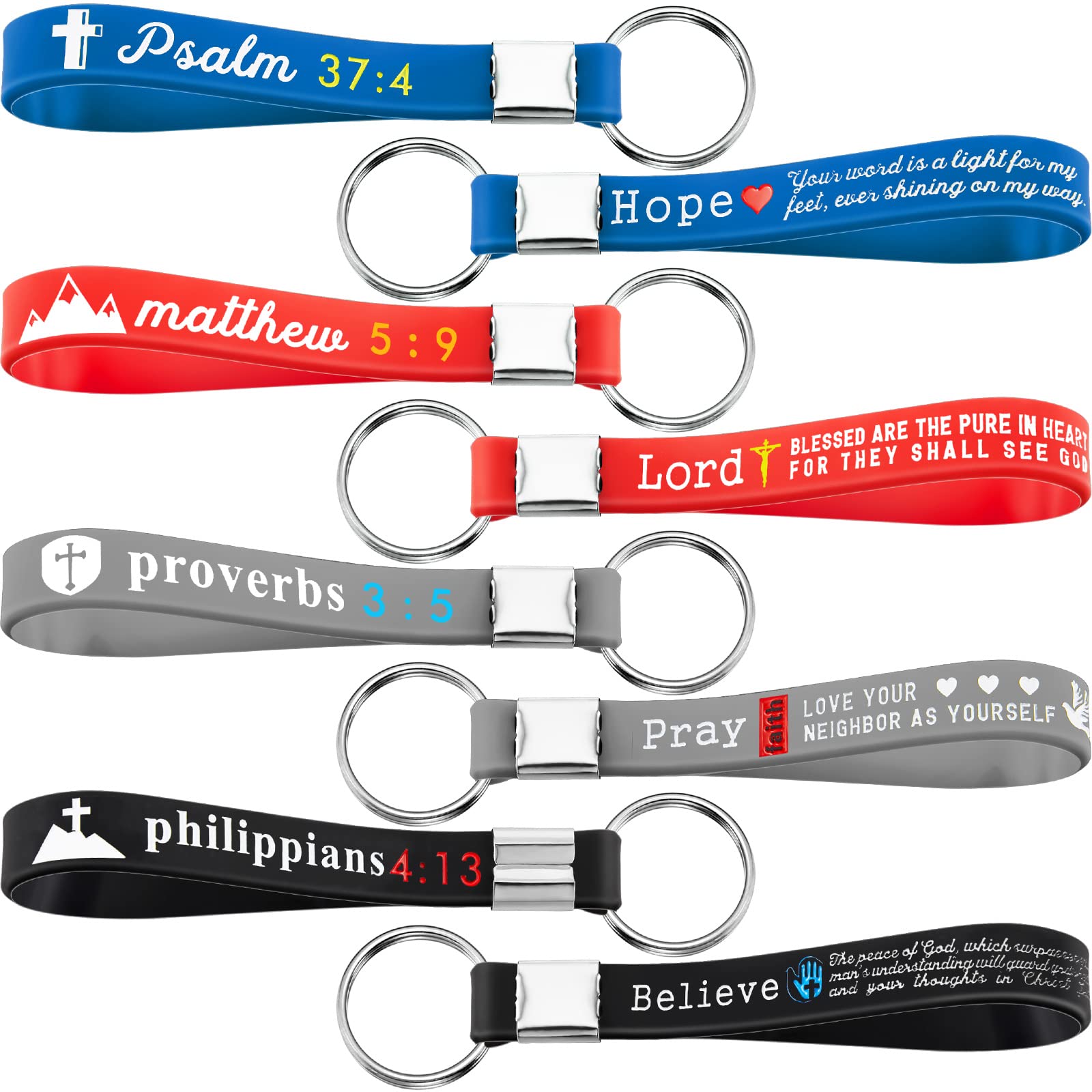 24 Pcs Christian Bible Keychains with Scripture Verses - Inspirational Religious Keychain Set for Church Gifts, Bible Study, and Daily Encouragement