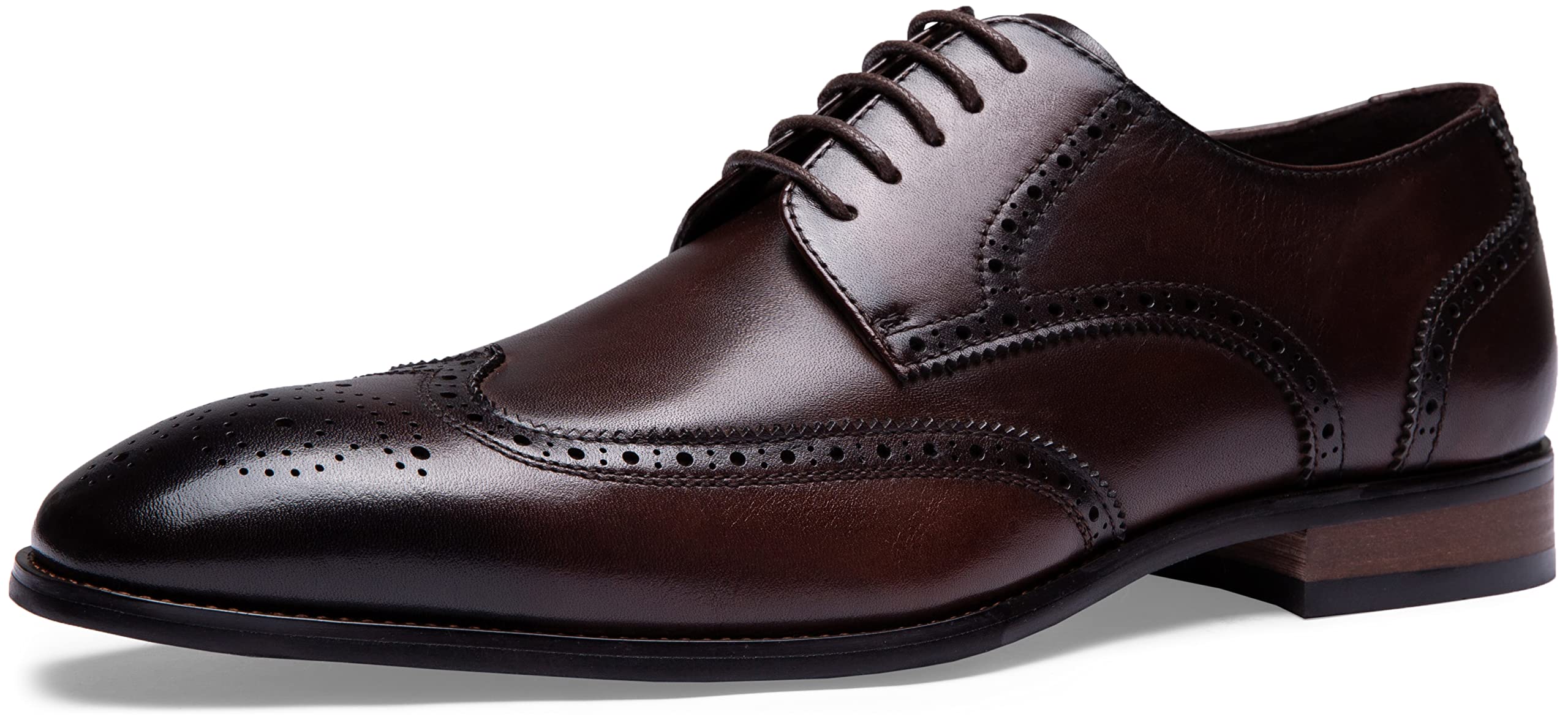 Jousen Men's Dress Shoes - Genuine Leather Oxford Wingtip Business Formal Shoes for Men | Classic Brogue Derby Style for Office, Wedding & Special Occasions