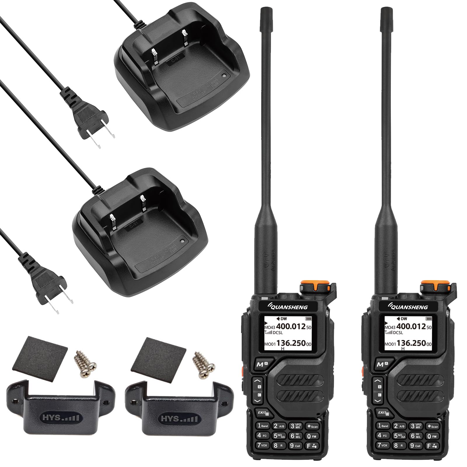 Quansheng UV-K5 Dual Band VHF UHF Ham Radio - Long Range Walkie Talkies with Type-C Rechargeable Battery, AM/FM/DTMF, LED Flashlight - Perfect for Field Communication, Survival, Biking, Hiking & Camping Adventures