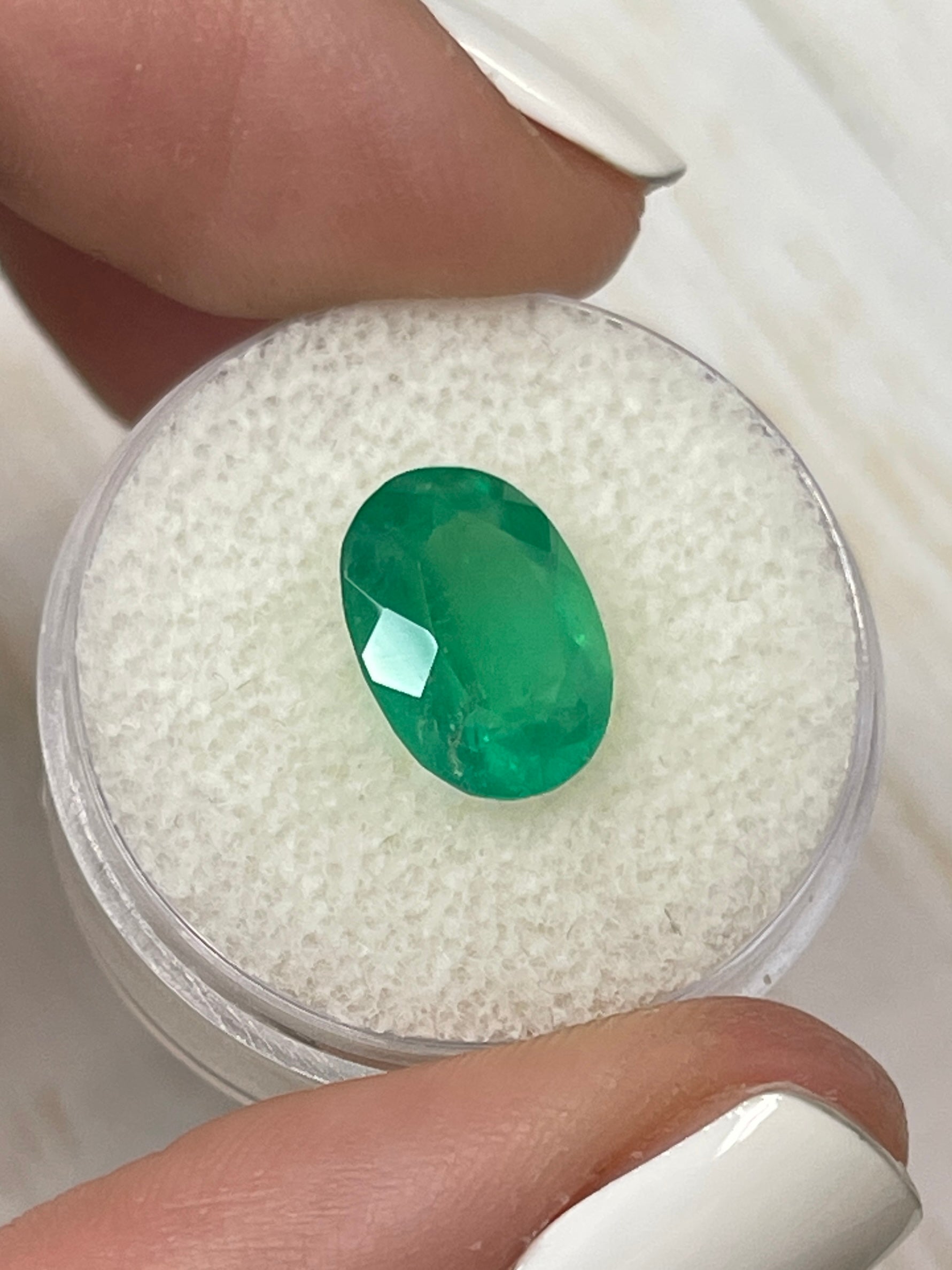3.46 Carat Neon Green Natural Loose Colombian Emerald Oval Cut Gemstone for Jewelry Making & Engagement Rings | High-Quality Loose Emerald for Necklaces, Earrings & Custom Designs