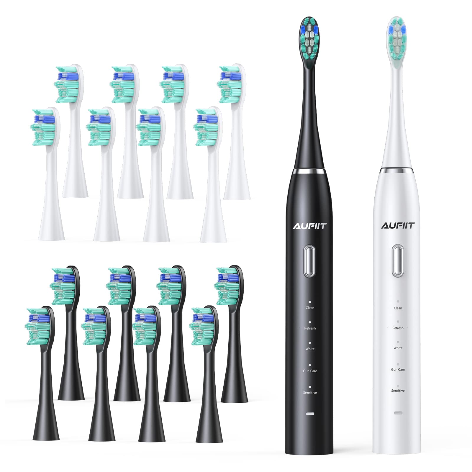 AUFIIT Sonic Electric Toothbrush for Adults - Rechargeable Toothbrush with 8 Brush Heads, 5 Cleaning Modes & Smart Timer - 3-Hour Fast Charge, 60-Day Battery Life - Perfect for Travel, Home & Daily Oral Care