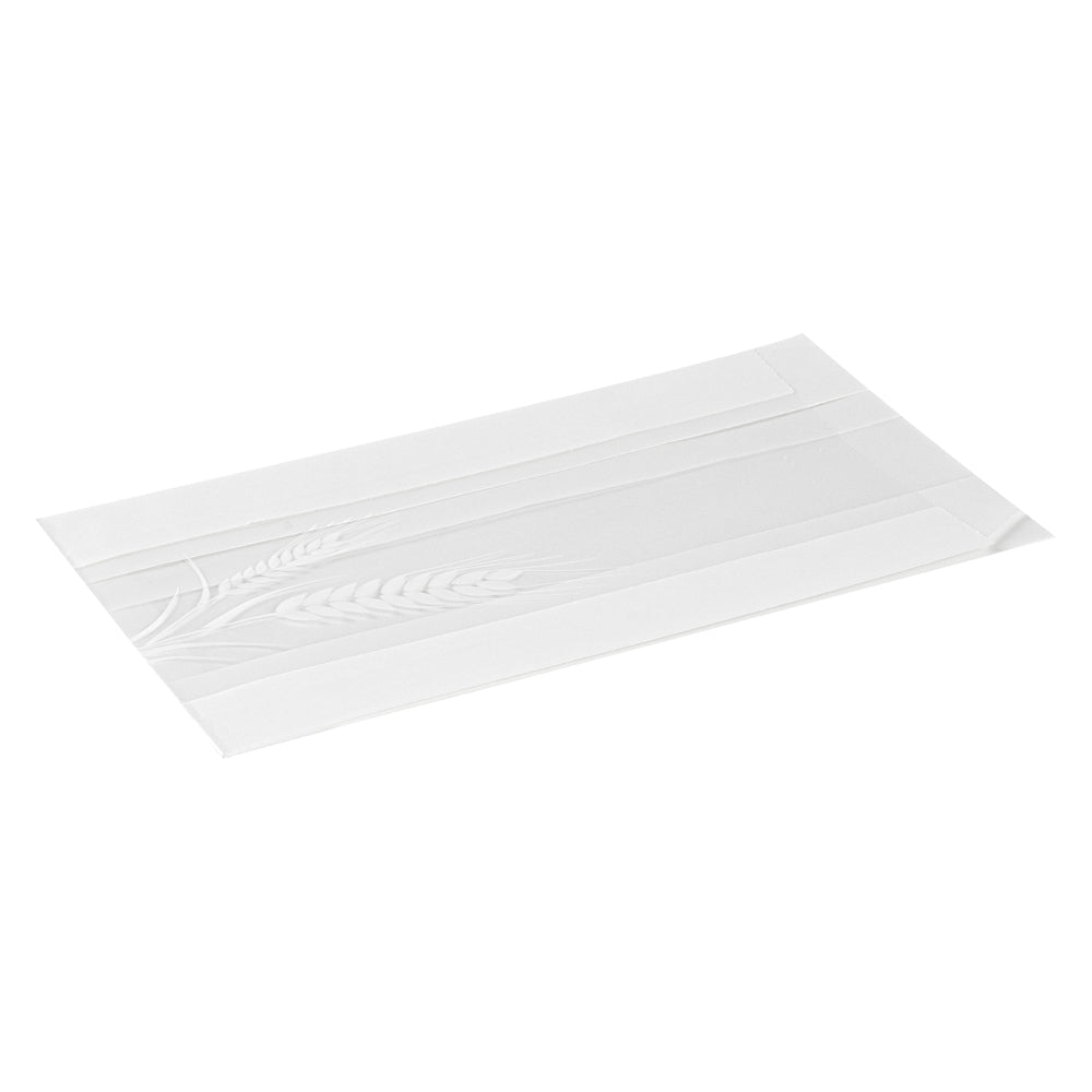 White Paper Bread Bags - Micro Perforated, Greaseproof, Wheat Pattern (4.75