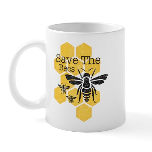 White - Honeycomb Save The Bees Mug