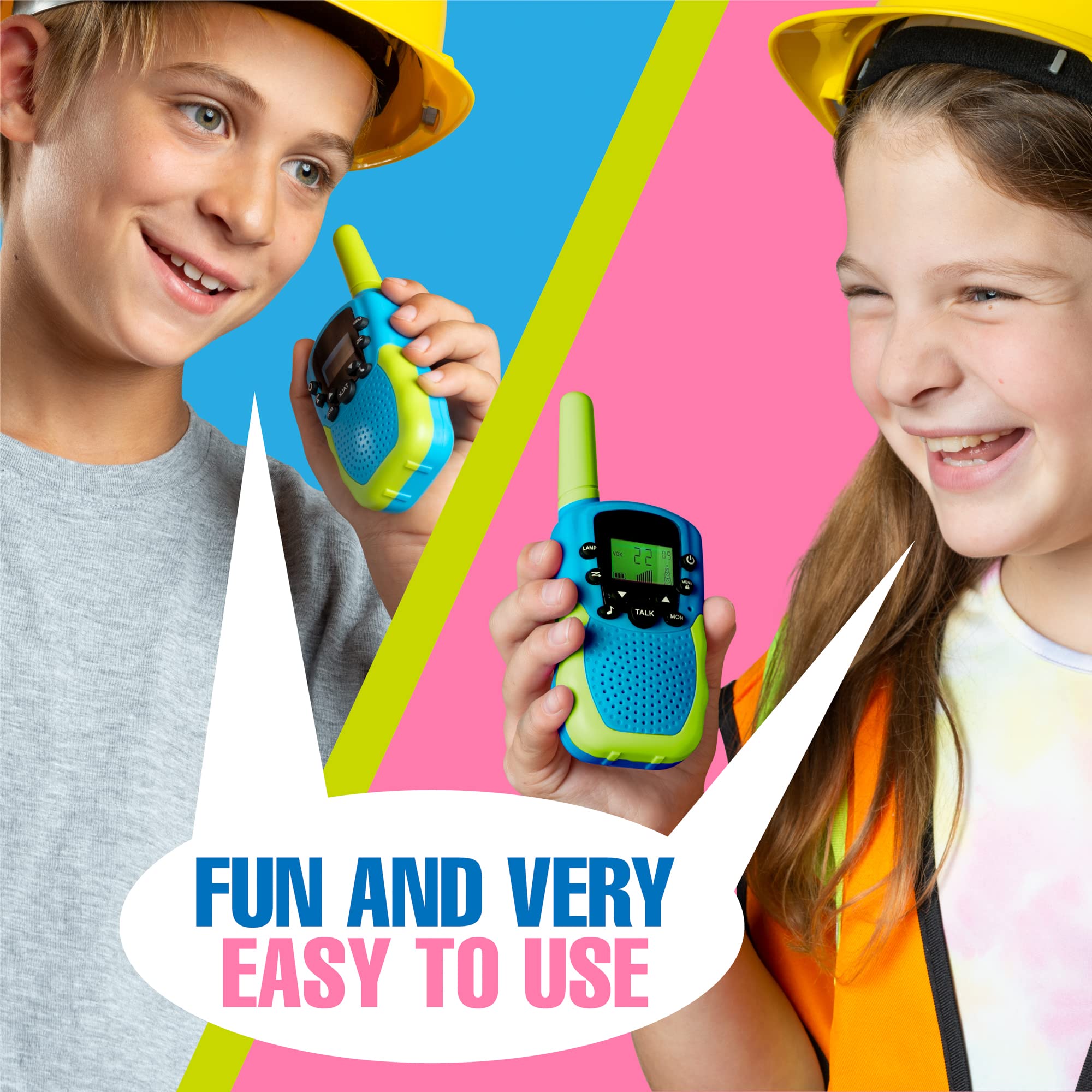 Kids Walkie Talkies - 22 Channels, 3 Mile Range, 2 Pack | Best Toy for Boys & Girls | Outdoor Play, Camping, Hiking & Backyard Adventures