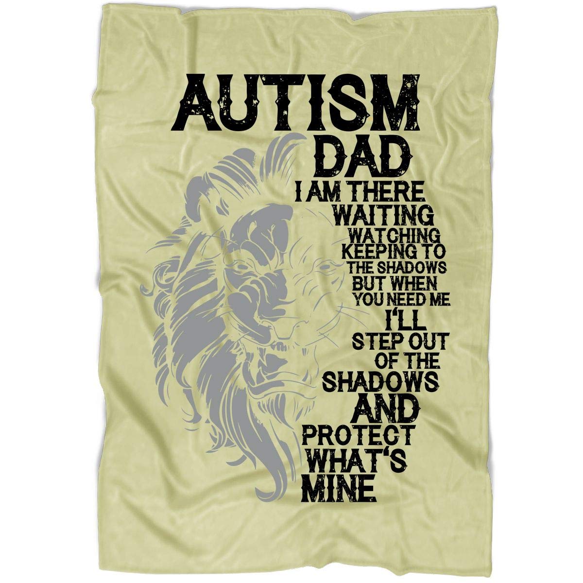 OAKSTORE Autism Dad Blanket - Super Soft Reversible Fleece Blanket for Bed & Couch (60x50 Inches, Pastel Yellow) - Cozy Gift for Fathers, Sensory Comfort for Autism & Relaxation at Home